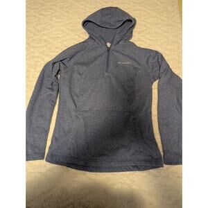 Columbia Hooded Sweatshirt Quarter Zip Jacket Shirt Womens Medium Blue Hoodie